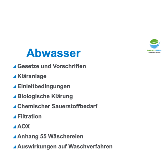 Schulungsthemen zu Abwasser