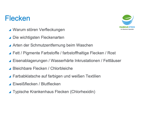Schulungsthemen zu Flecken