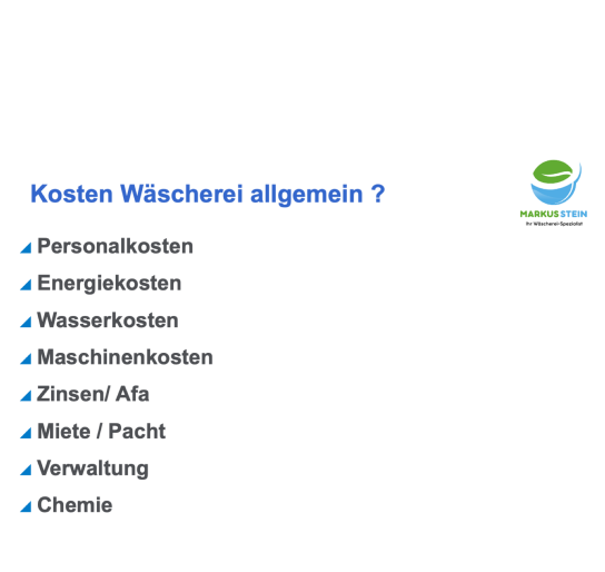 Schulungsthemen zu allgemeinen Wäschereikosten