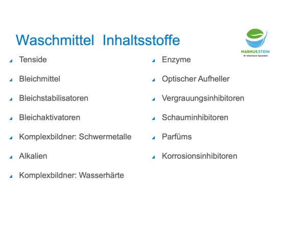 Schulung zu den Inhaltsstoffen von Waschmitteln